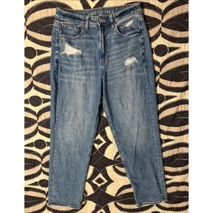 AMERICAN EAGLE Distressed Medium Wash Straight Leg Jeans